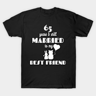 65Th Wedding Day Couples Married With Best Friend T-Shirt